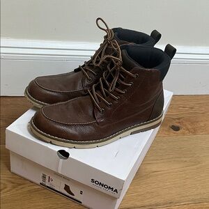 Sonoma Men's Dark Brown Lace-Up Boots